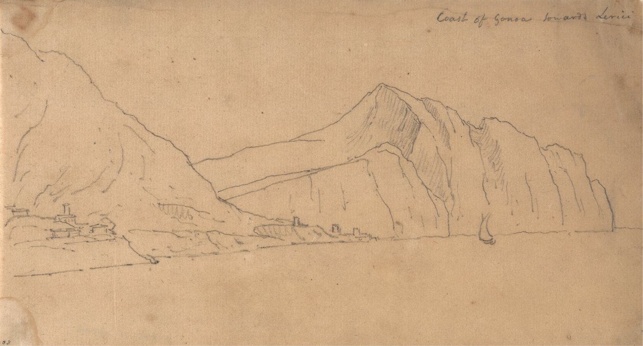 Wybrzeże Genui w kierunku Lerici autorstwa John Robert Cozens