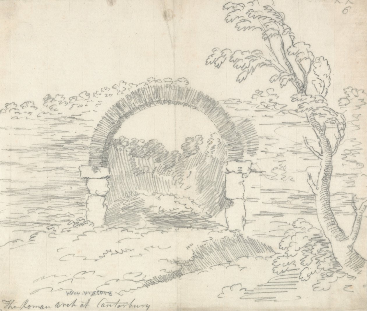 Łuk rzymski w Canterbury autorstwa John Robert Cozens