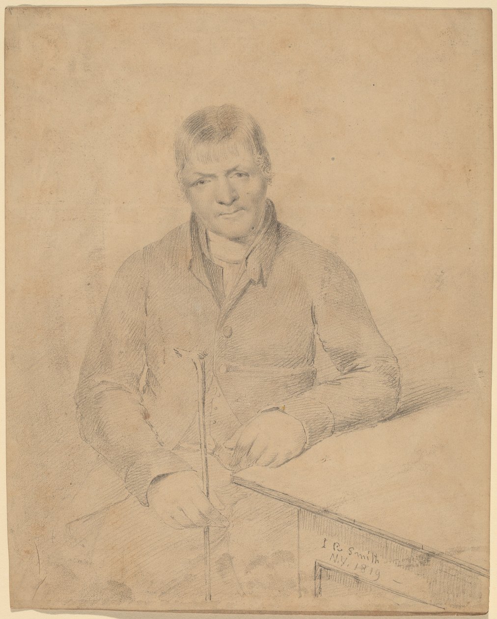 Mężczyzna siedzący przy stole autorstwa John Rubens Smith