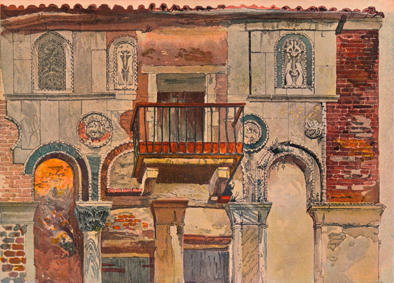 Fondaco De Turchi, Wenecja, ok. 1853 r. autorstwa John Ruskin