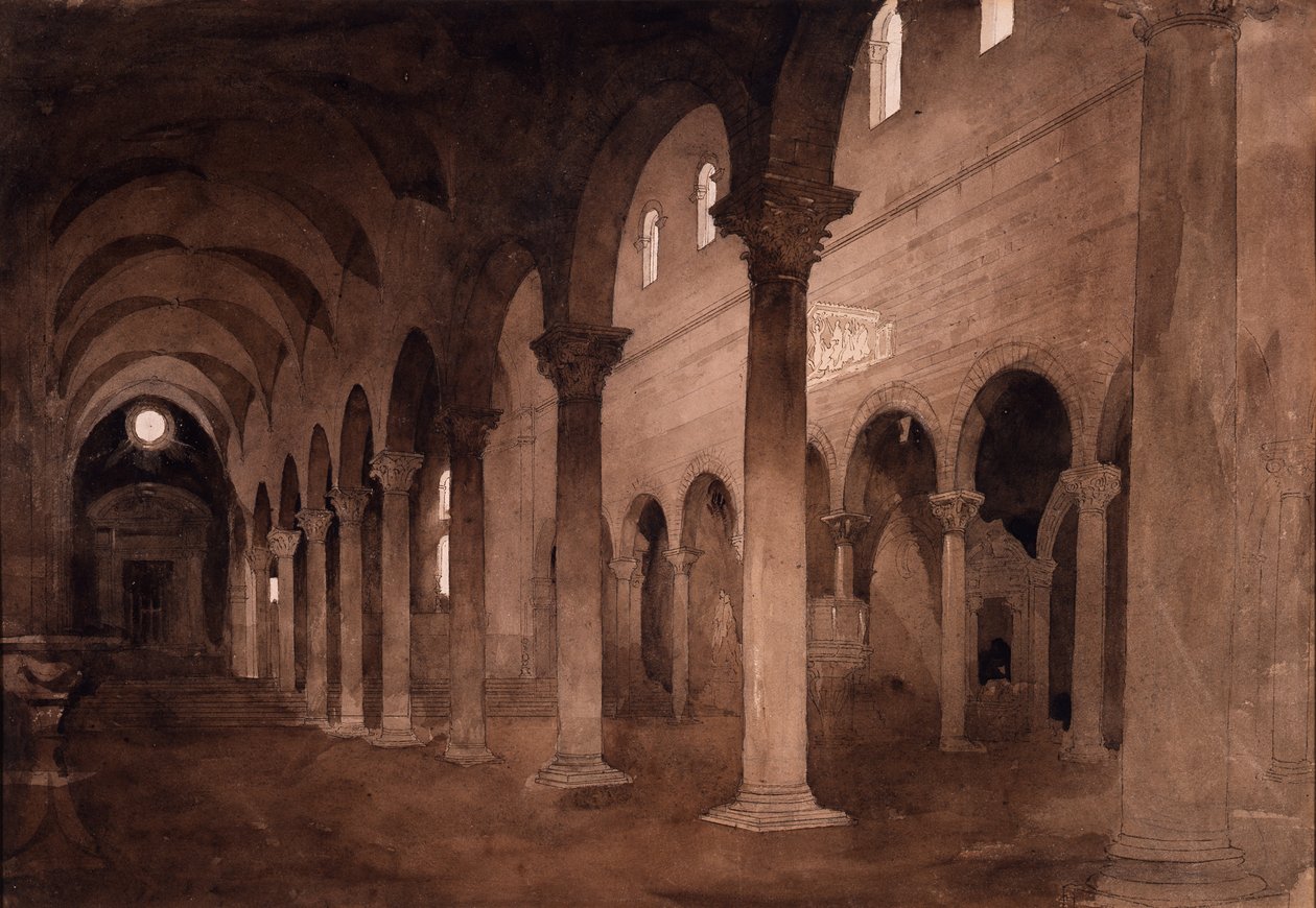 Wnętrze San Frediano, Lucca autorstwa John Ruskin