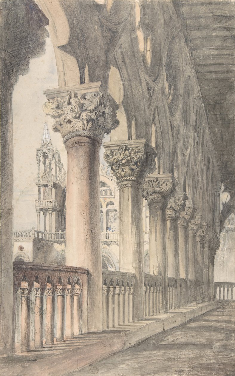 Loggia Pałacu Książęcego, Wenecja, 1849-50. autorstwa John Ruskin