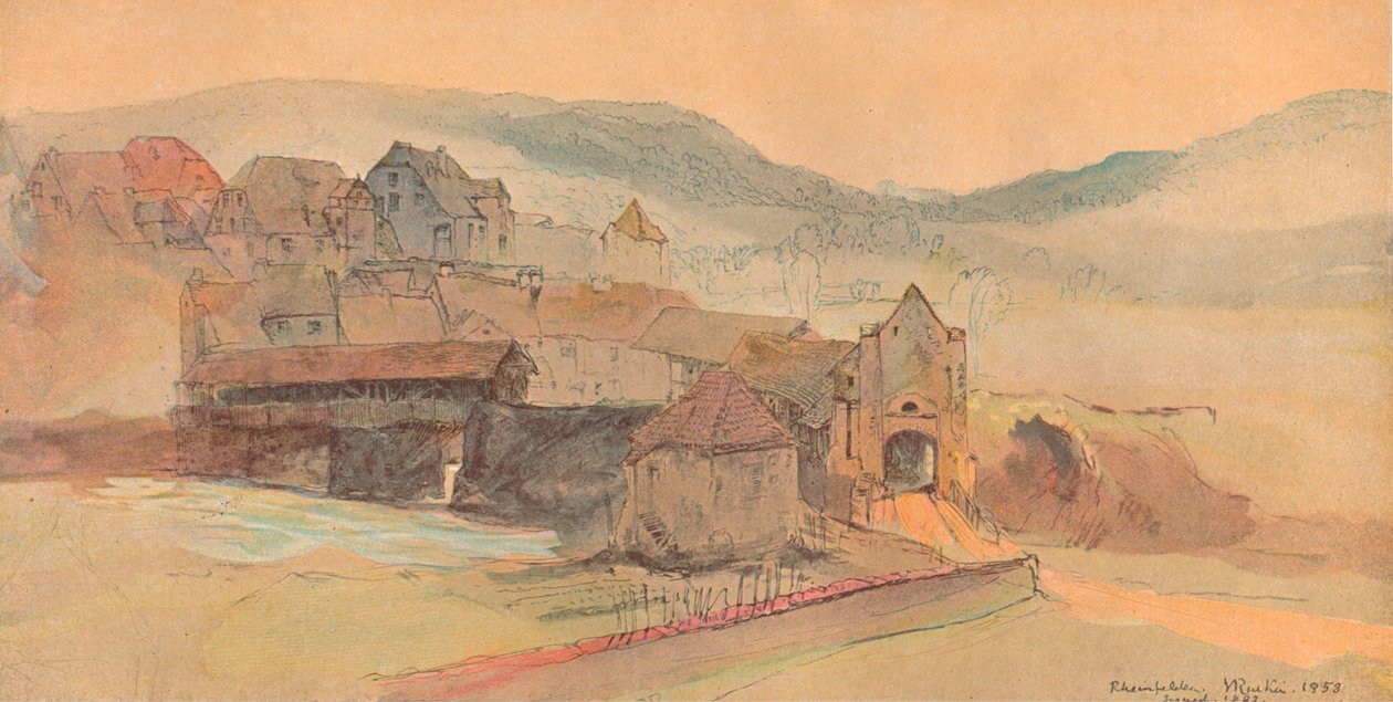 Most Rheinfelden, 1858 autorstwa John Ruskin