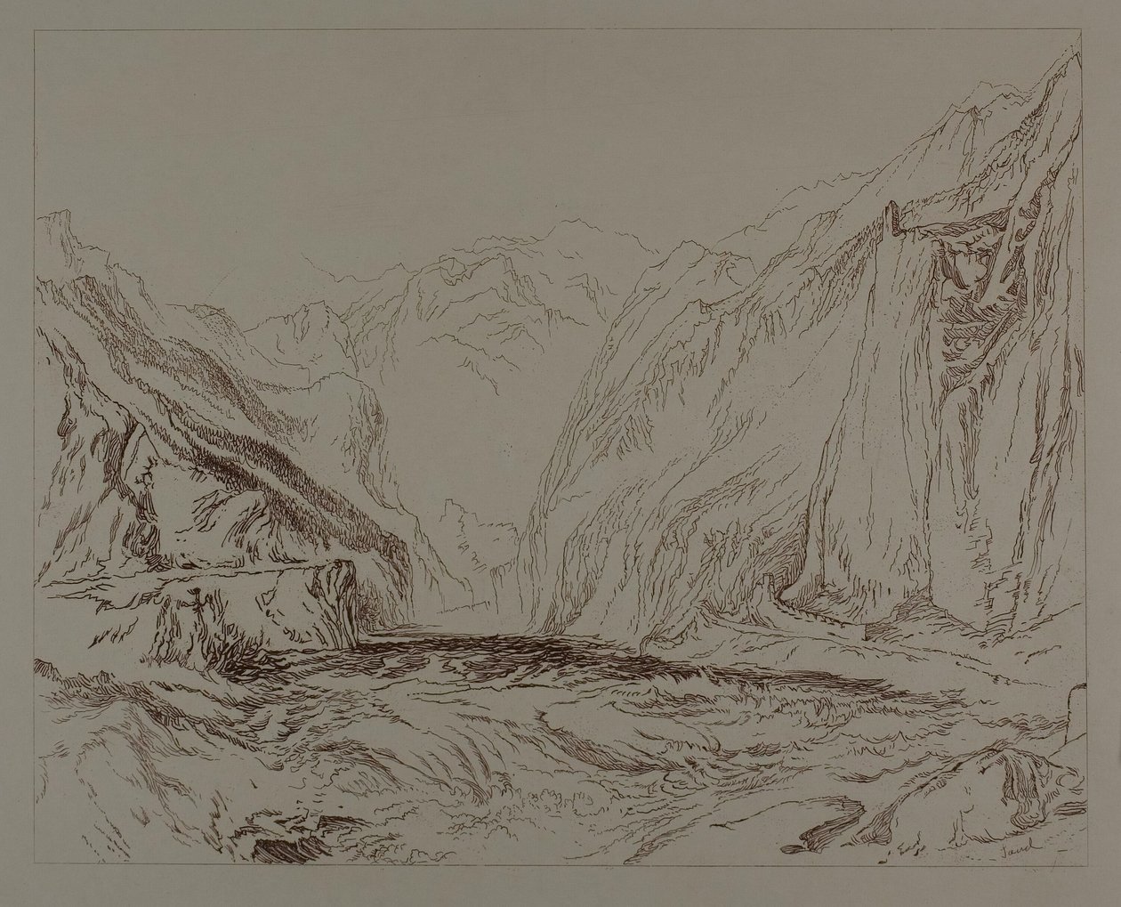 Piaskowa scena górska autorstwa John Ruskin