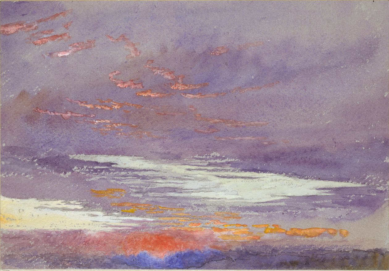 Study of Dawn: fioletowe chmury, marzec 1868 autorstwa John Ruskin