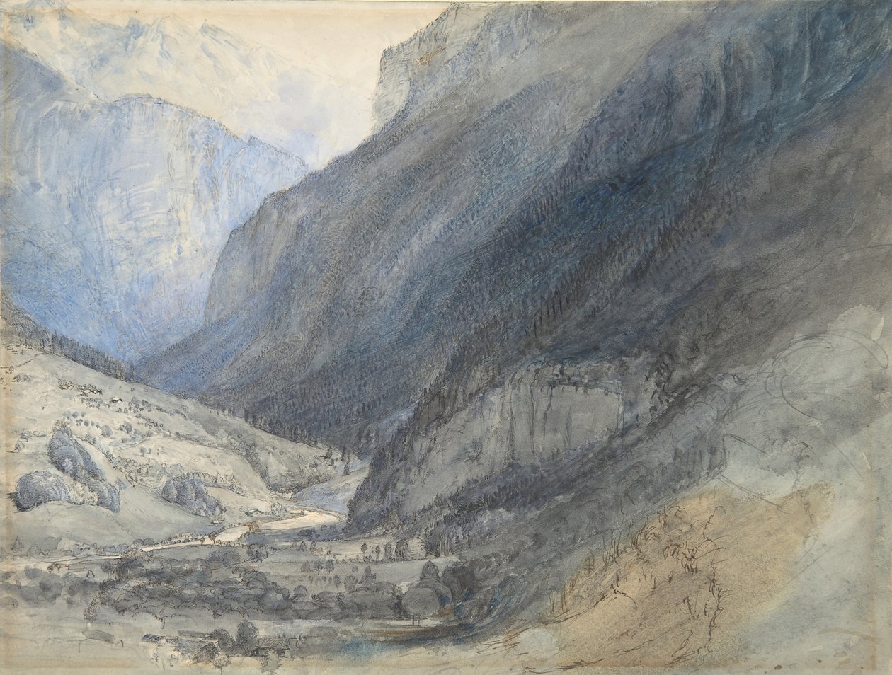 Dolina Lauterbrunnen, Szwajcaria, ca. 1866. autorstwa John Ruskin