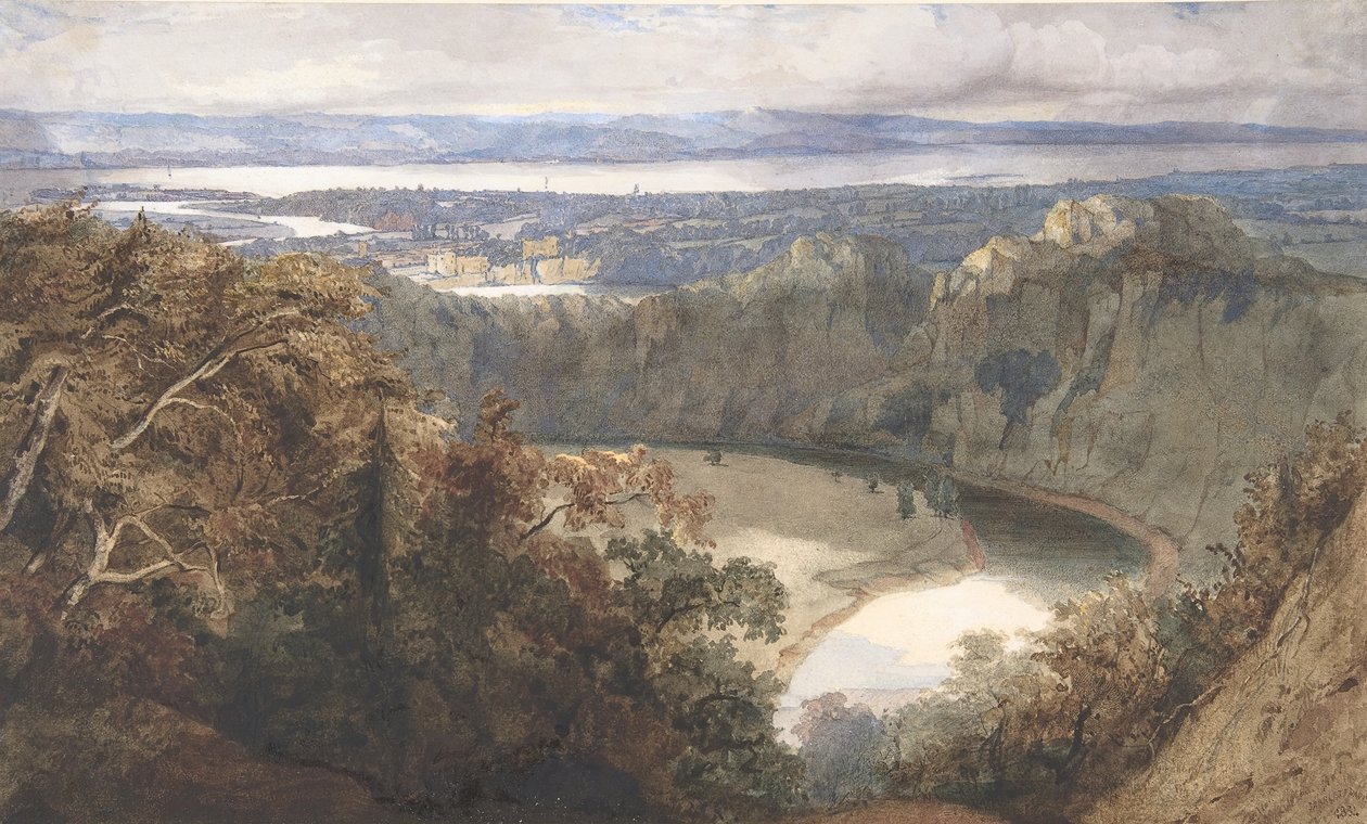 Widok Chepstow, Walia, 1834. autorstwa John Scarlett Davis