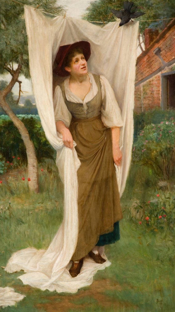 Praczka zaskoczona przez kosa, 1891. autorstwa John Scott