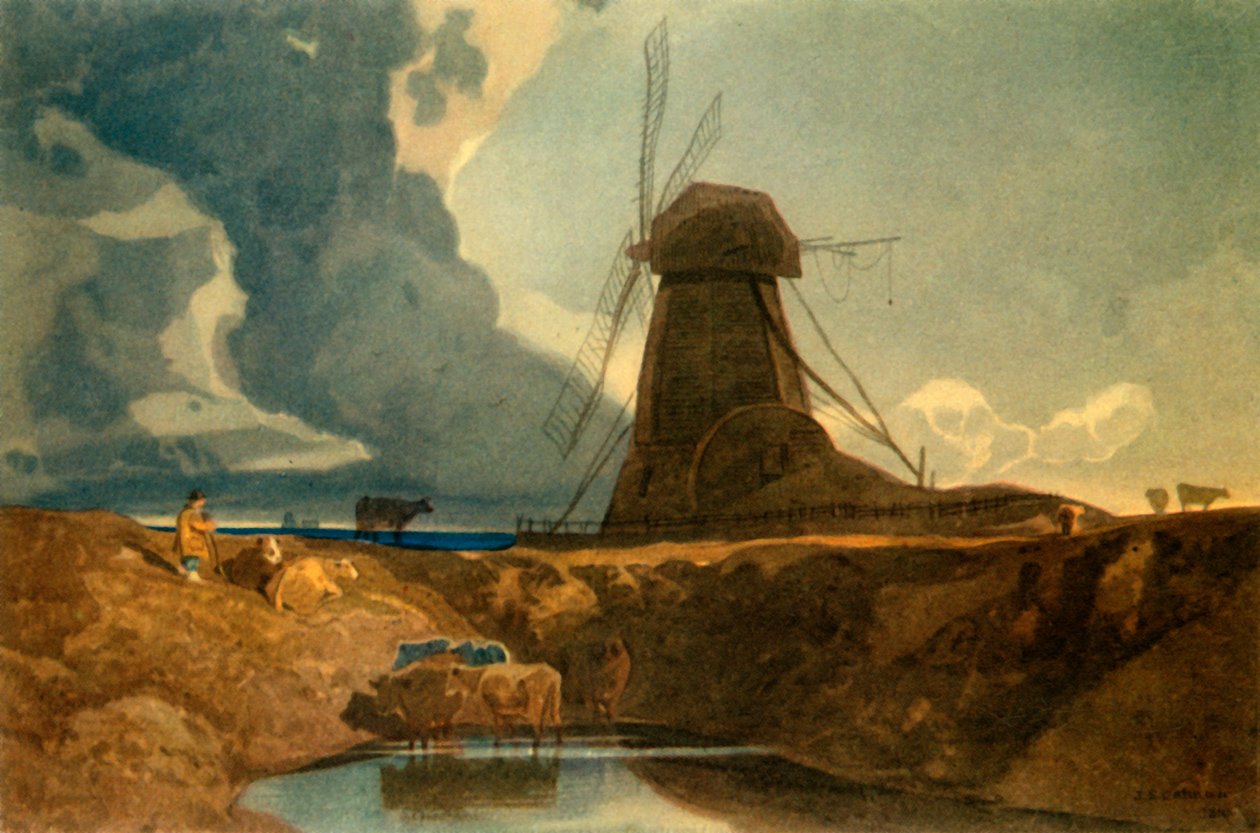 „Draining Mill, Lincolnshire”, 1810, 1947. autorstwa John Sell Cotman