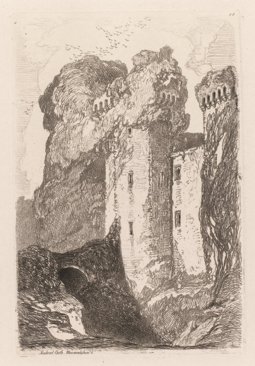 Liber Studiorum: Zamek Raglan, Monmouthshire autorstwa John Sell Cotman