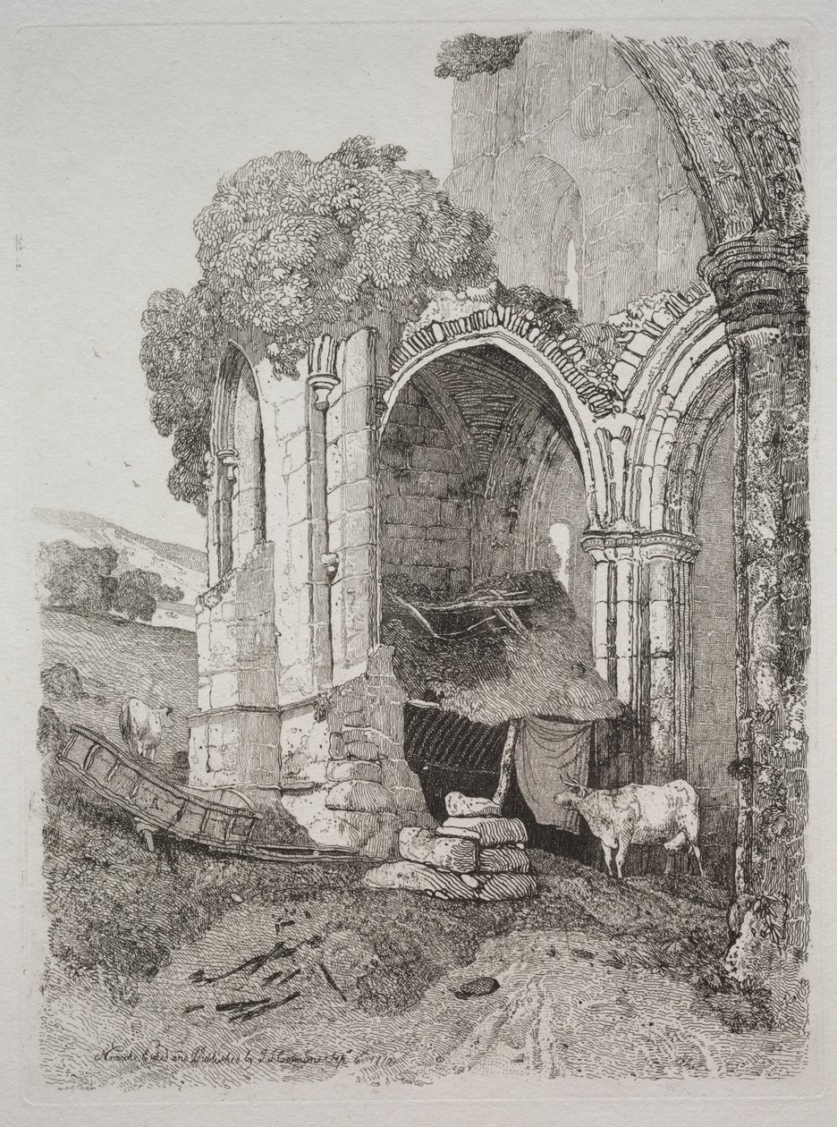 Opactwo Rievaulx, Yorkshire, 1810. autorstwa John Sell Cotman