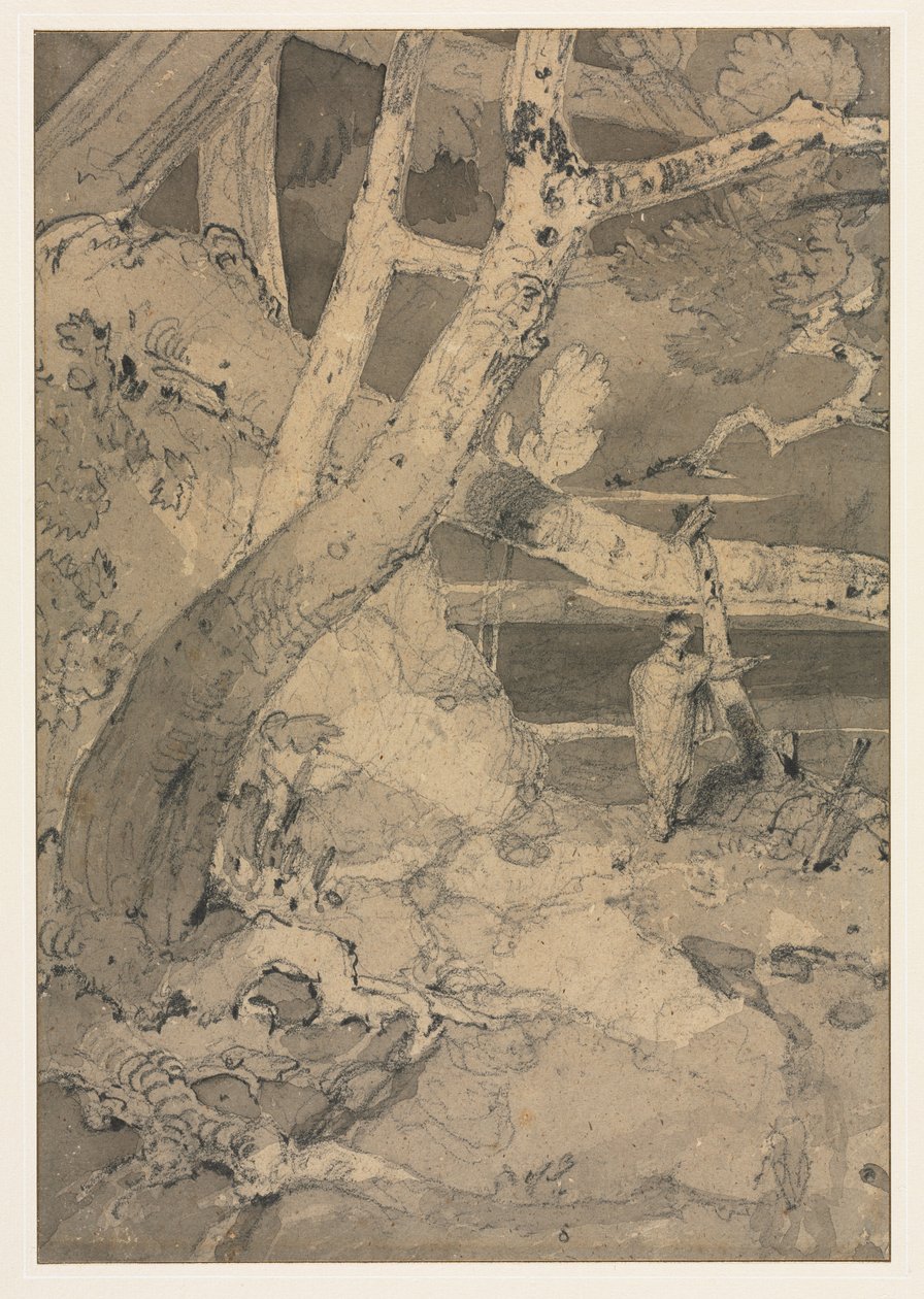 Podróżnik w leśnym krajobrazie, 1806. autorstwa John Sell Cotman