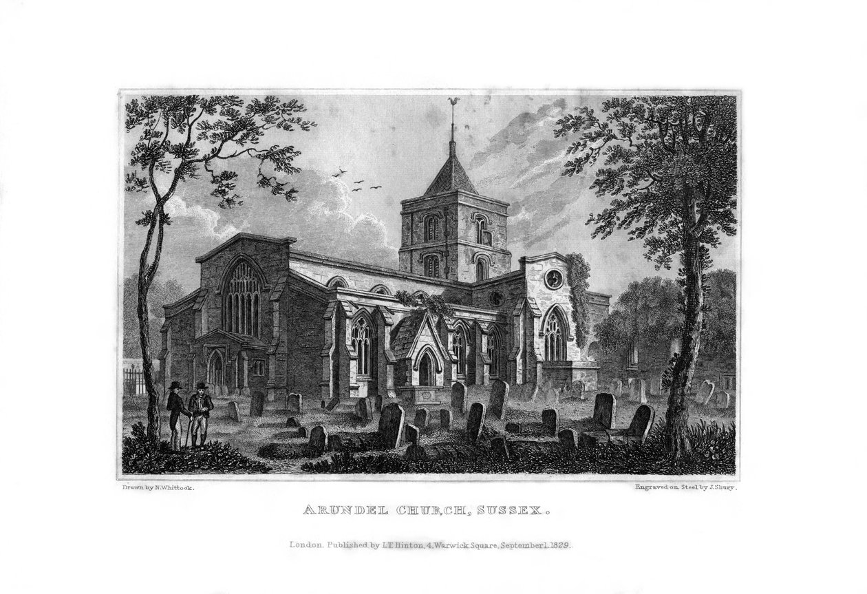 Kościół Arundel, West Sussex, 1829. autorstwa John Shury