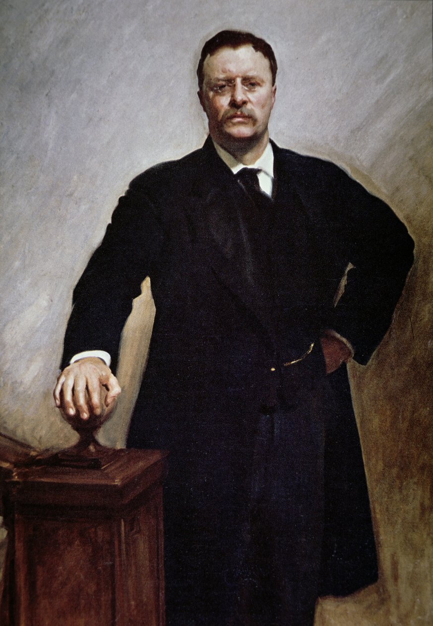 Theodore Roosevelt (kolor lito) autorstwa John Singer (after) Sargent