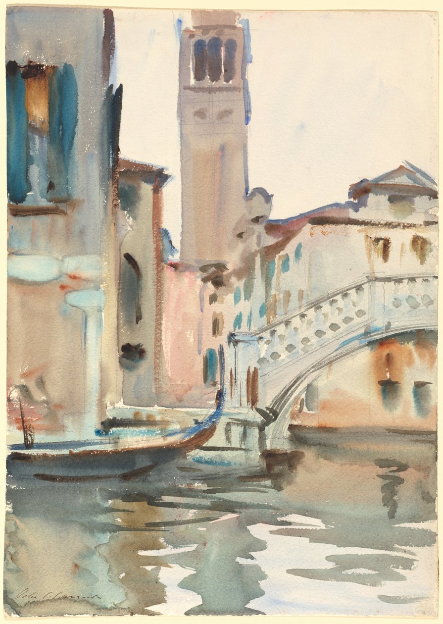 Most i dzwonnica, Wenecja, 19021904. autorstwa John Singer Sargent