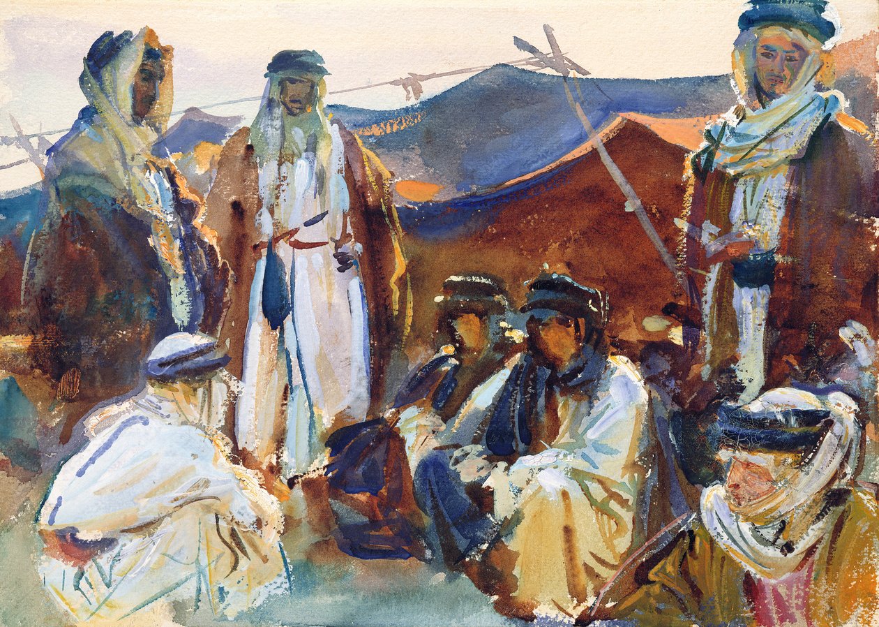Obóz Beduinów, 1905-06 (wc na papierze) autorstwa John Singer Sargent