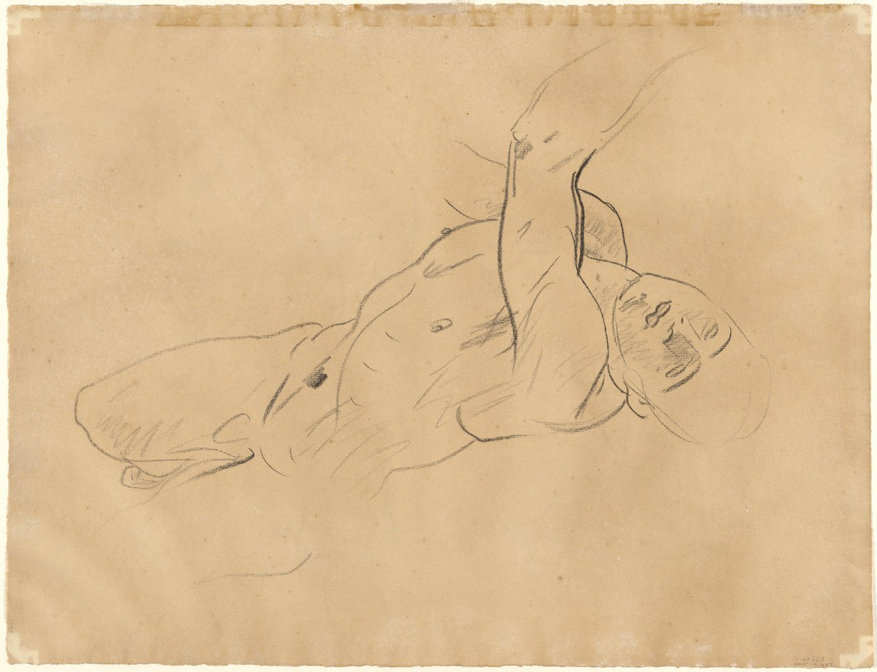 Upadek aktu męskiego [verso], 1918-1919. autorstwa John Singer Sargent