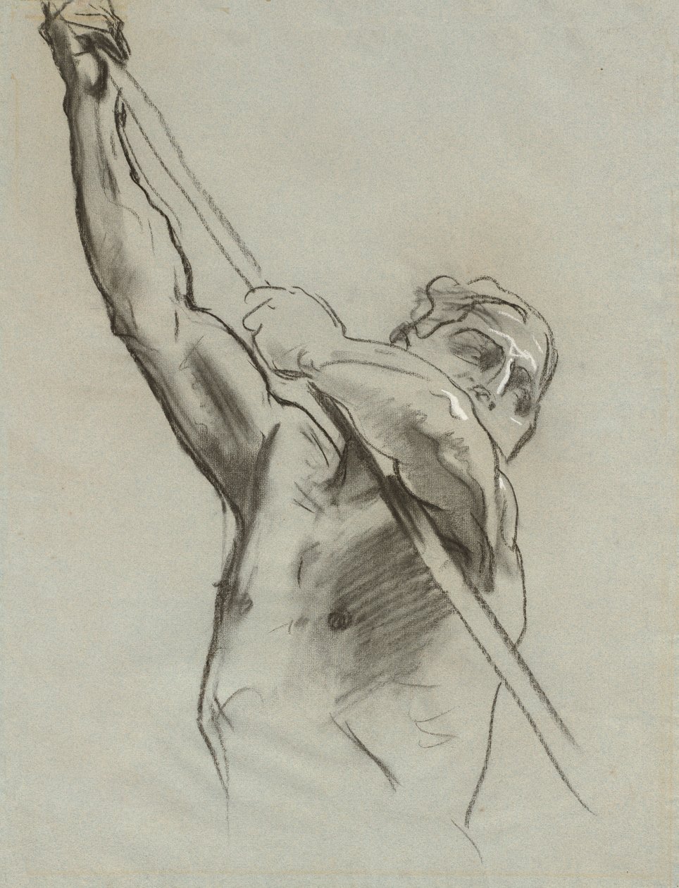 Męski tors z tyczką, 1890-1900. autorstwa John Singer Sargent