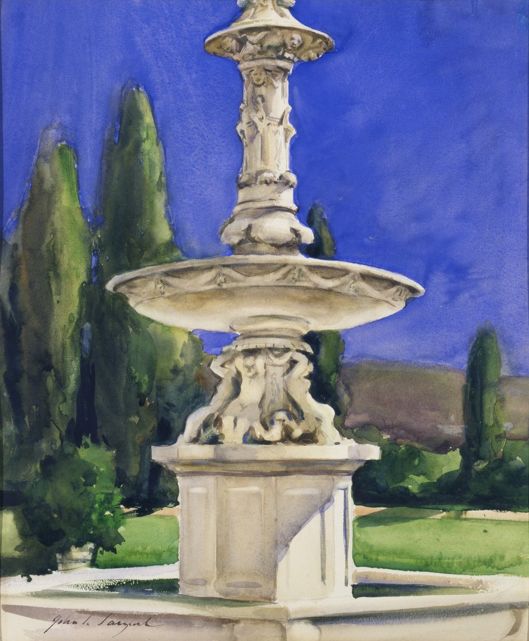 Marmurowa fontanna we Włoszech autorstwa John Singer Sargent