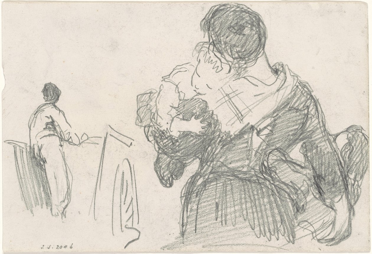 Matka z Dzieckiem [recto], ok. godz. 1871-1872. autorstwa John Singer Sargent