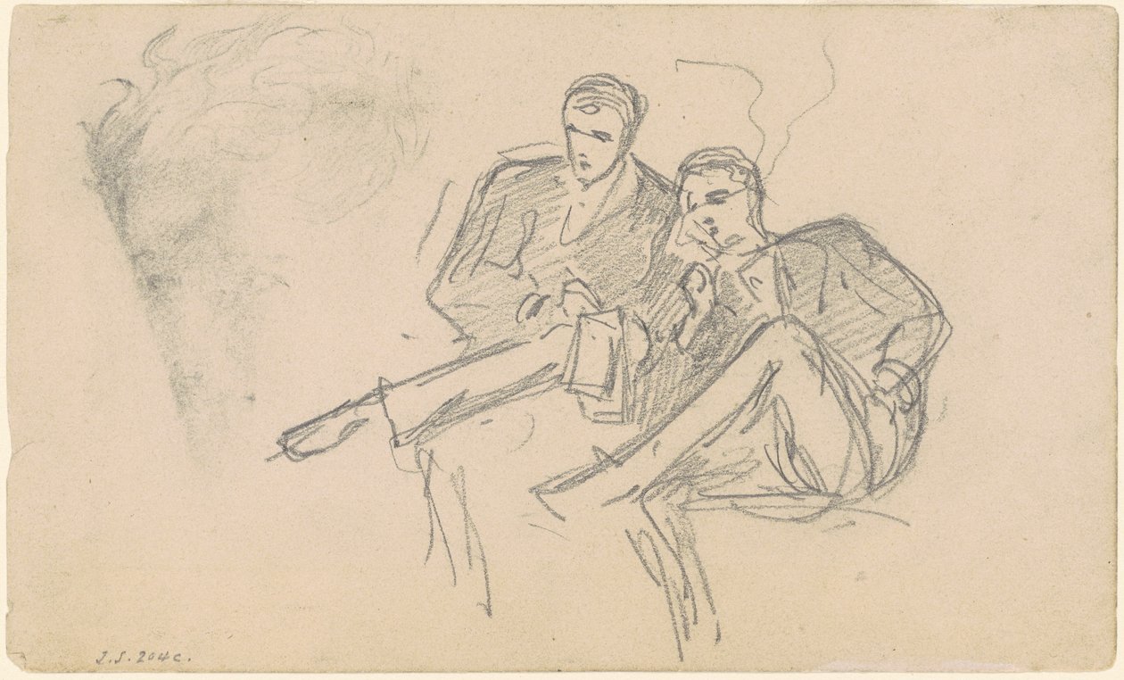 Siedzący mężczyźni, ok. godz. 1874-1877. autorstwa John Singer Sargent