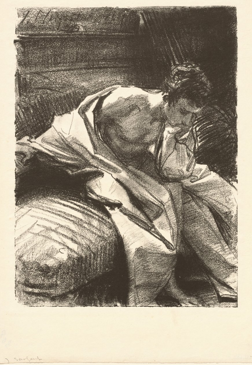 Studium siedzącego człowieka, 1895. autorstwa John Singer Sargent