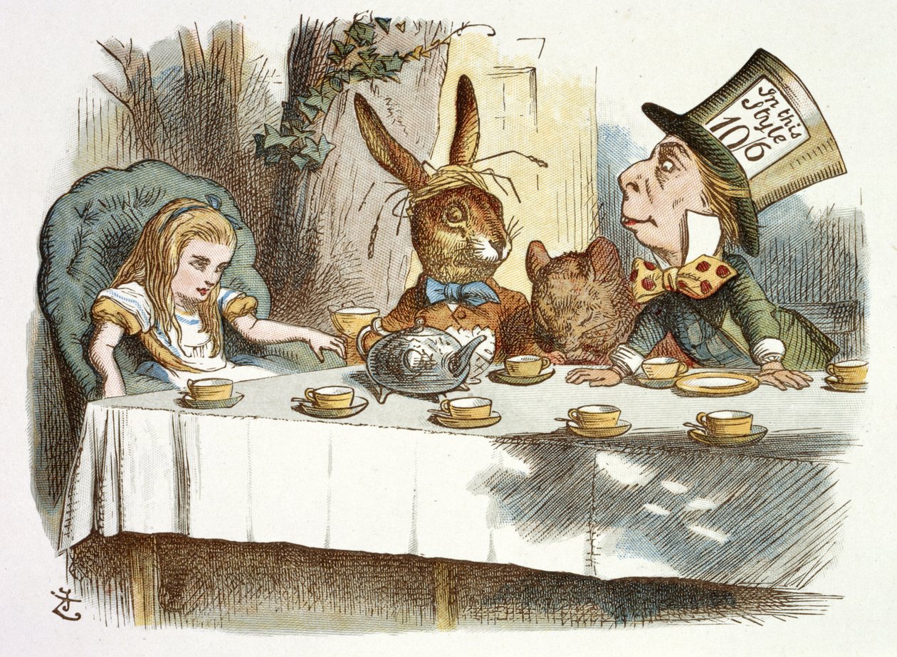 Herbatka Szalonego Kapelusznika autorstwa John Tenniel