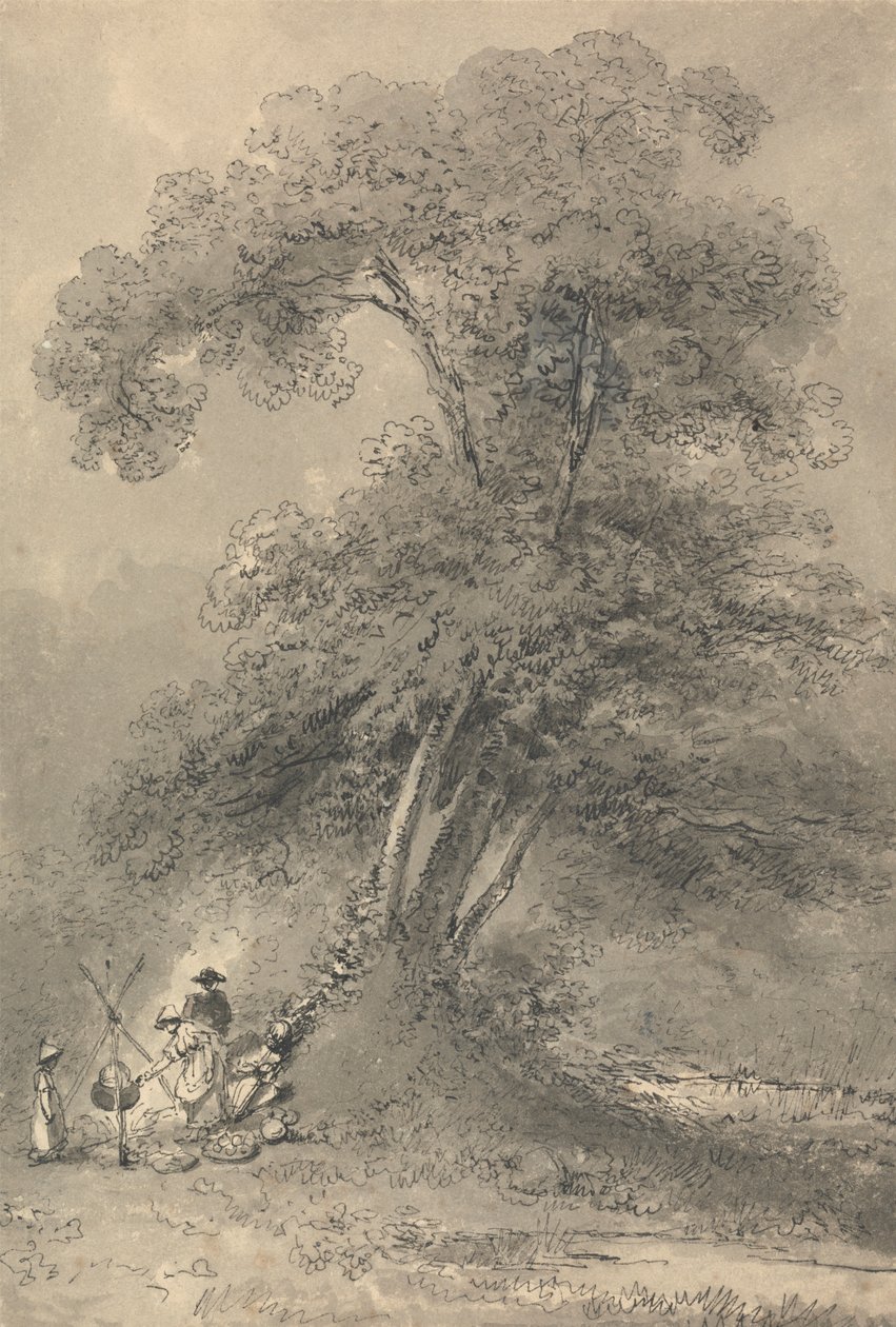 Rodzinne Gotowanie Pod Drzewem autorstwa John Thomas Smith