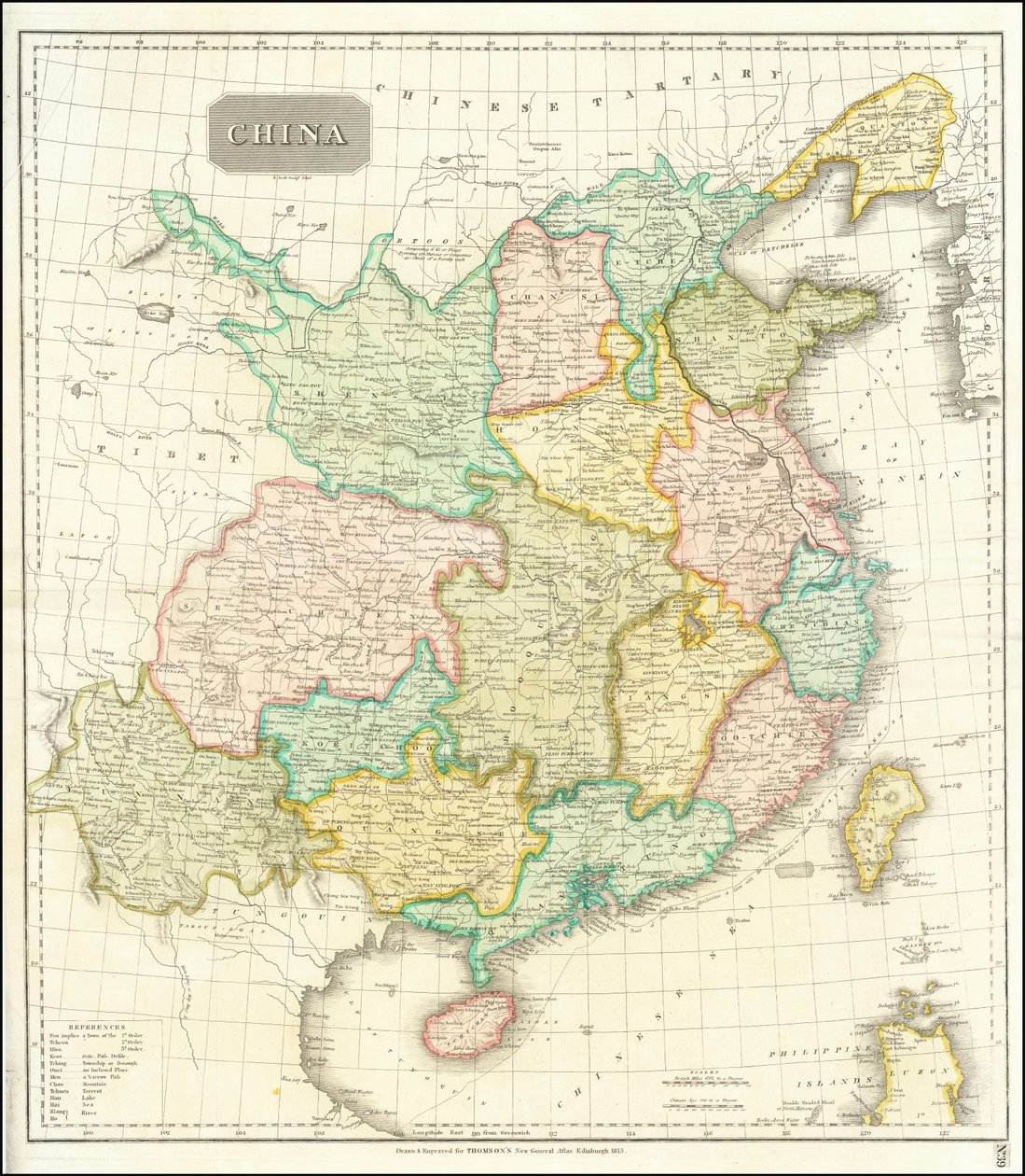 Mapa Chin z 1815 r. autorstwa John Thomson