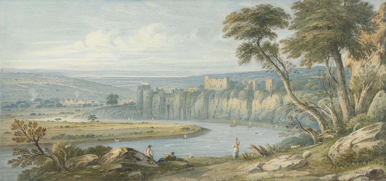 Zamek Chepstow (wc na papierze) autorstwa John Varley