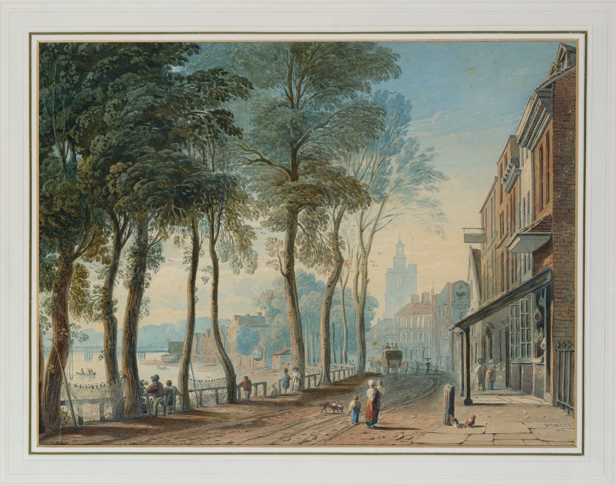 Cheyne Walk, Chelsea, 1816 r. autorstwa John Varley