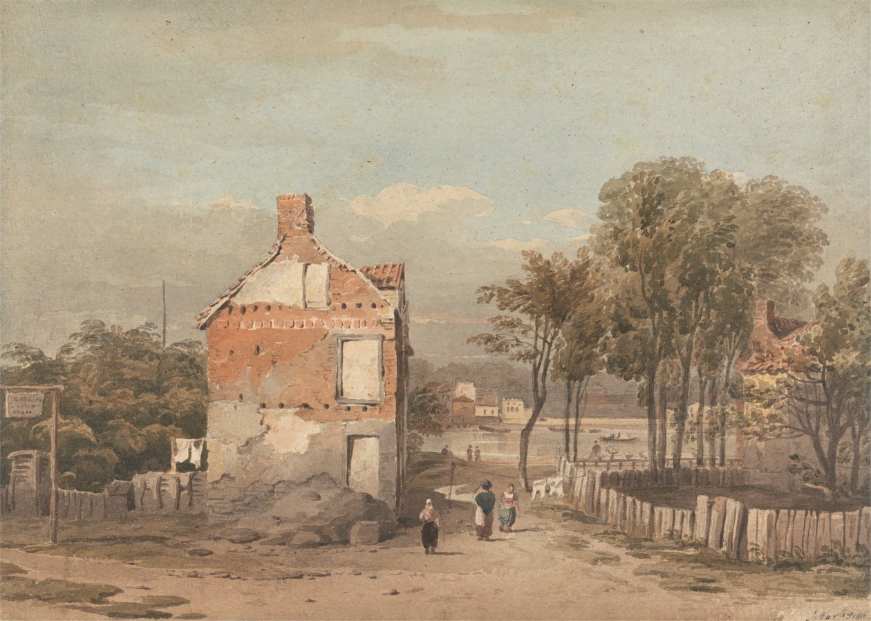 Thames Near the Penitentiary, Millbank, Londyn autorstwa John Varley