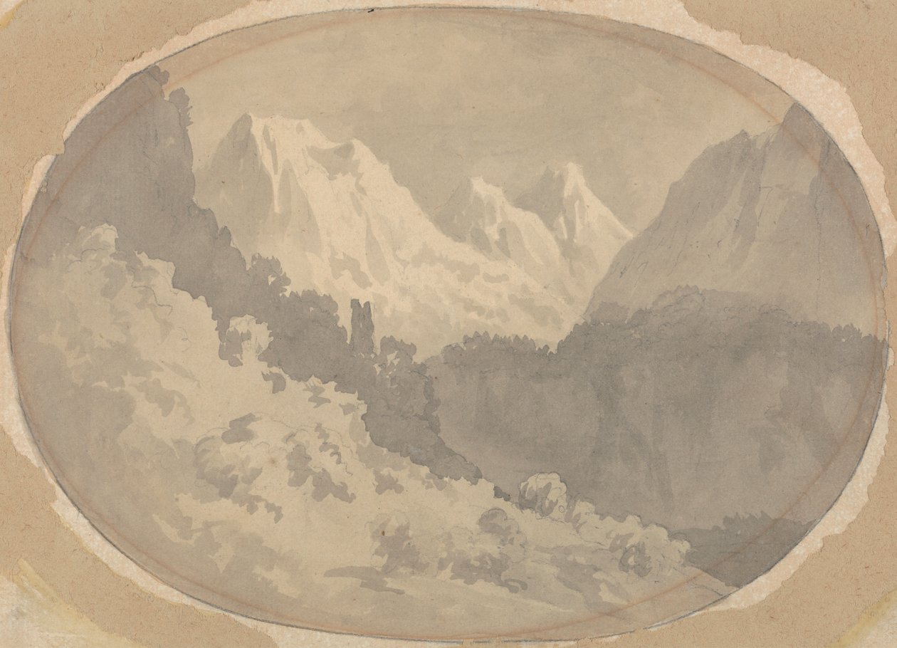 Scena alpejska autorstwa John Warwick Smith