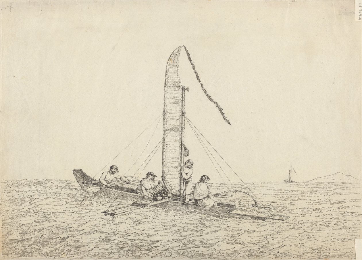 Kajak żaglowy z Otaheite autorstwa John Webber