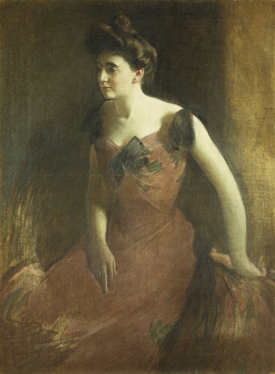 Kobieta w czerwonej sukience, 1900 autorstwa John White Alexander