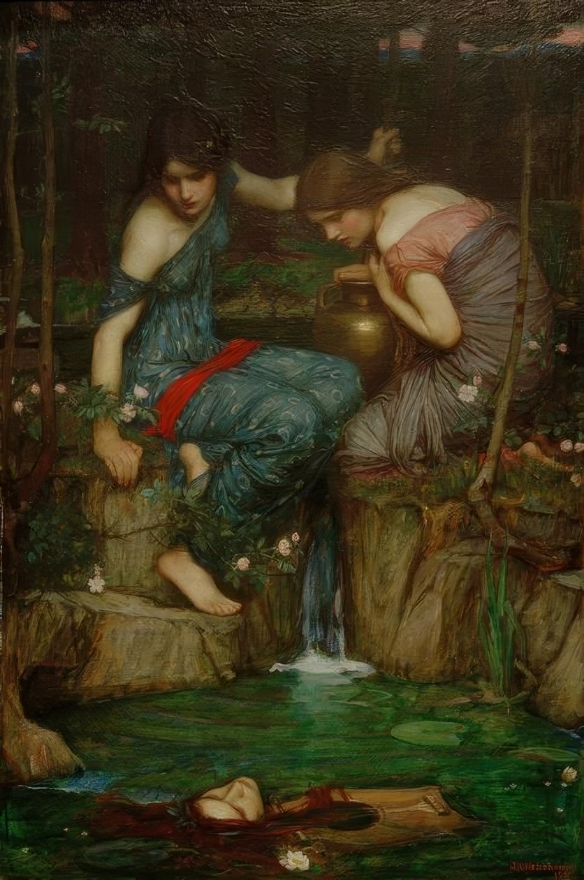 Nimfy znajdują głowę Orfeusza autorstwa John William Waterhouse