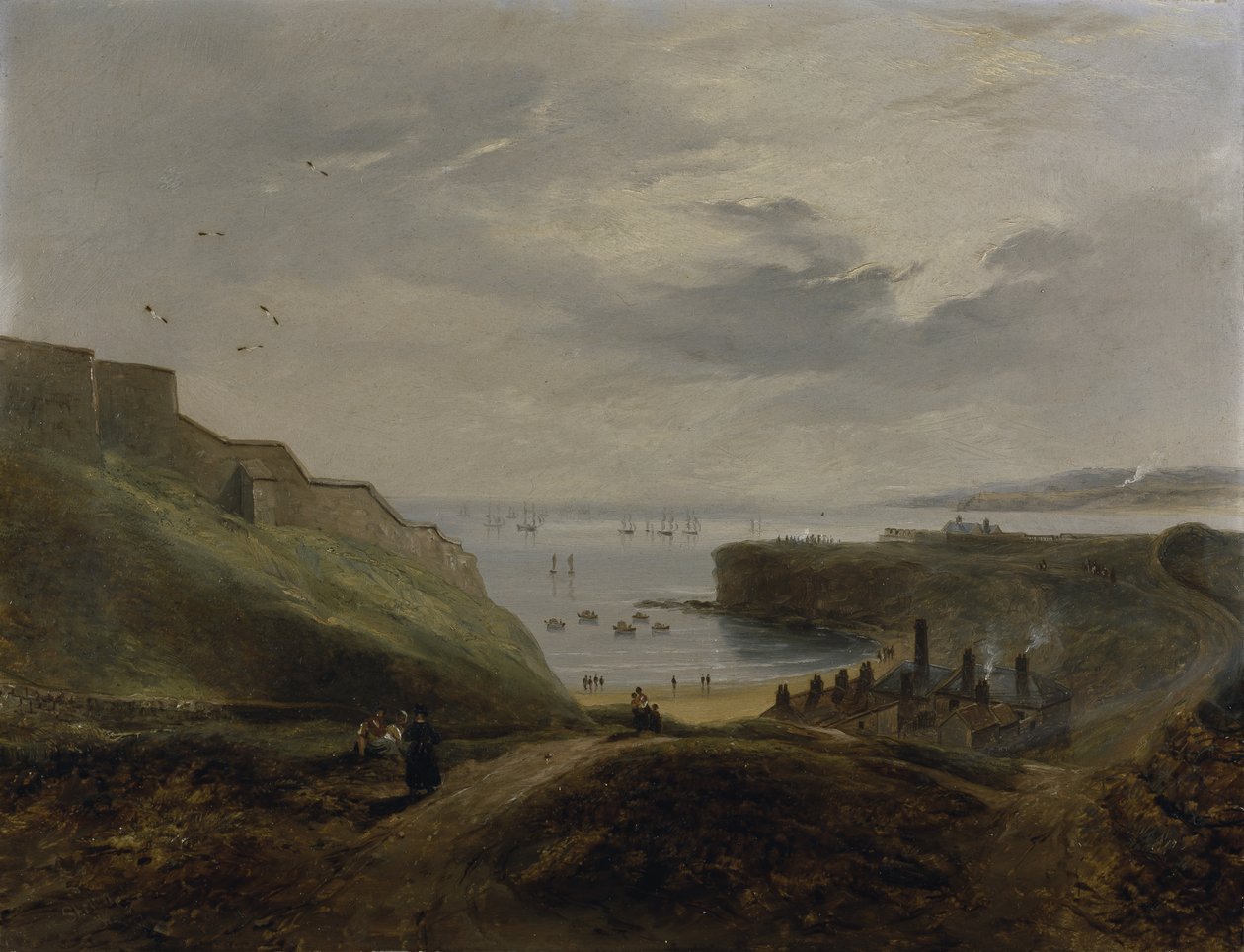 Przystań przeora, Tynemouth – wschód słońca autorstwa John Wilson Carmichael