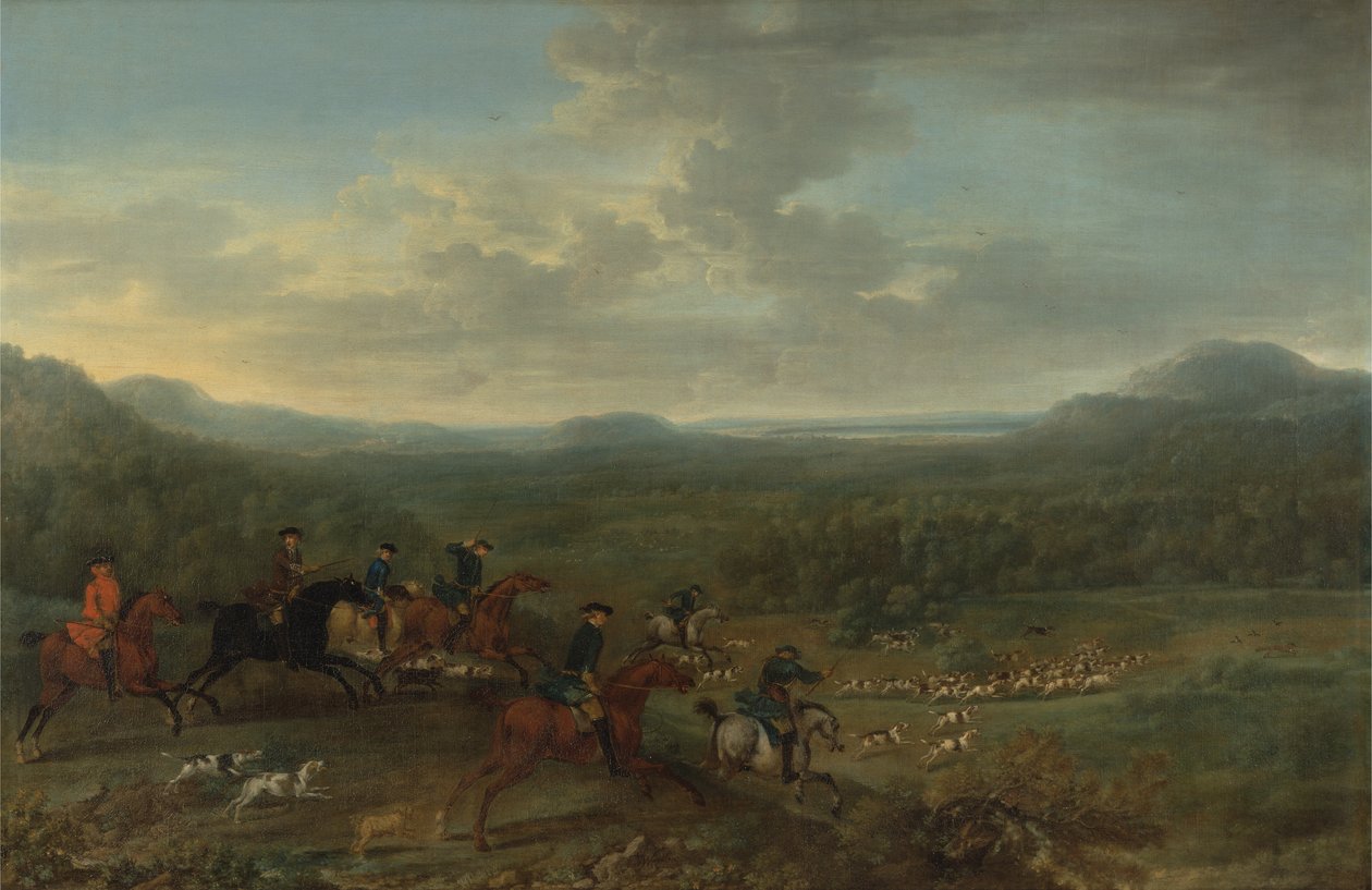 Polowanie na lisy, ok. 1730-40 autorstwa John Wootton