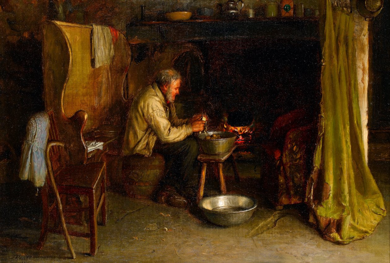 Obieranie ziemniaków, 1900 autorstwa Jonathan Pratt