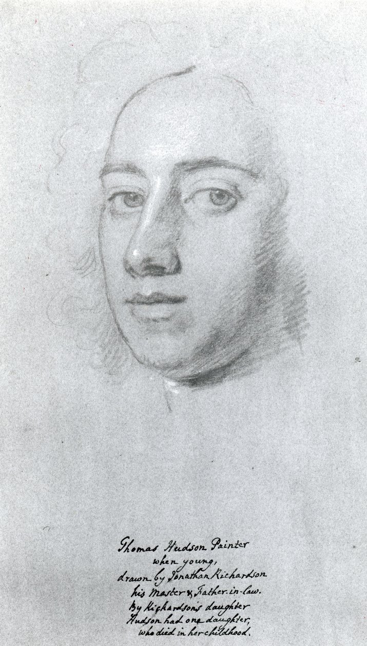 Thomas Hudson (1701-79) (kreda na papierze) autorstwa Jonathan Richardson