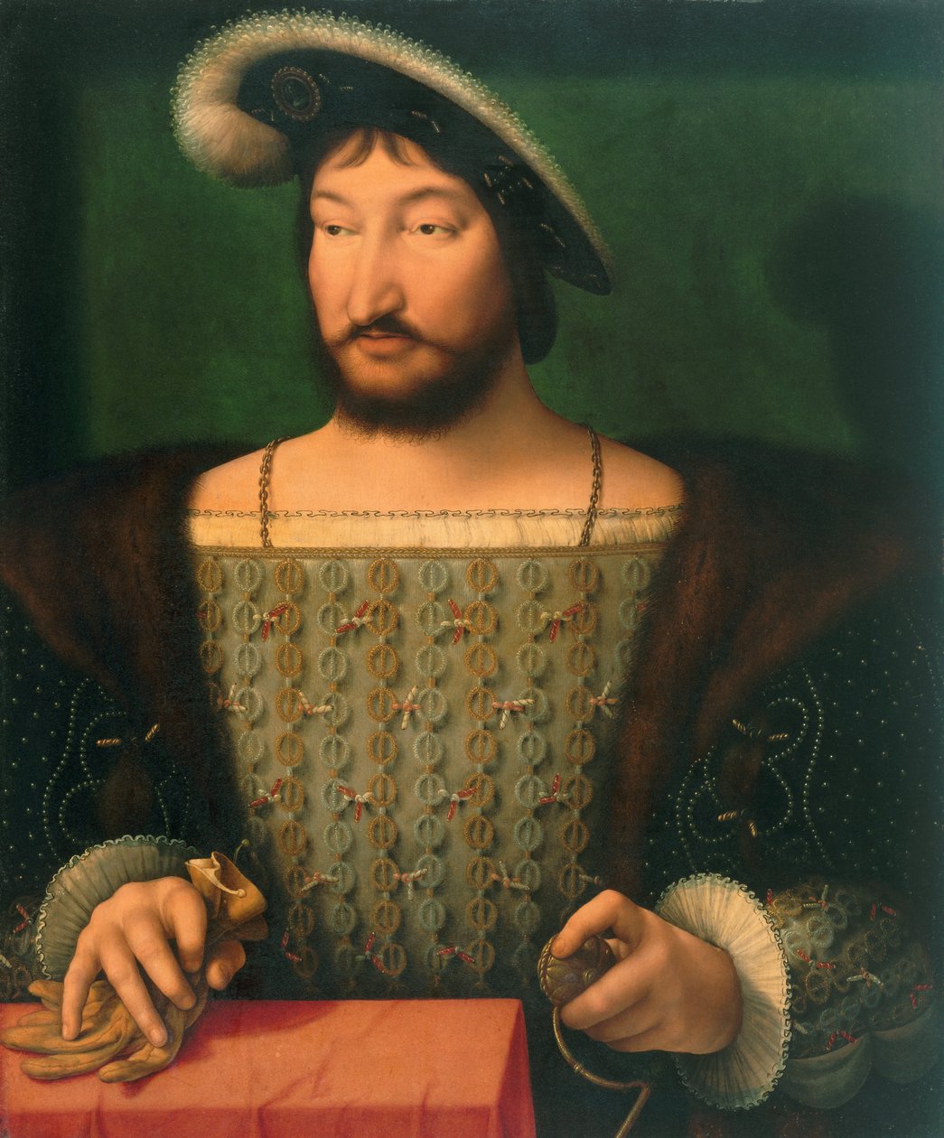 Portret Franciszka I, króla Francji (ok. 1532-1533) autorstwa Joos van Cleve