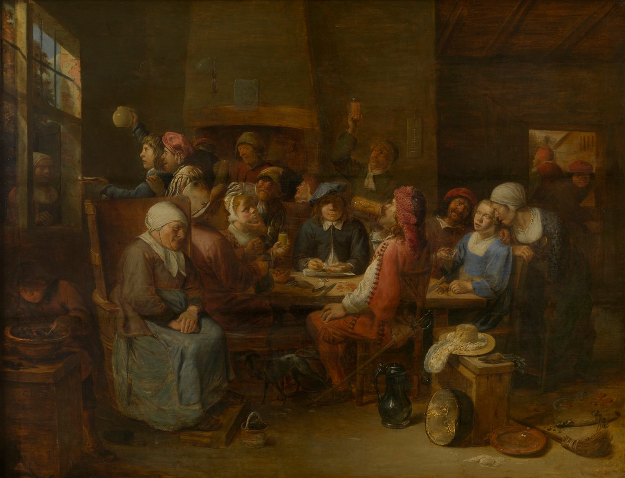Flamandzka tawerna (olej na desce) autorstwa Joos van Craesbeeck