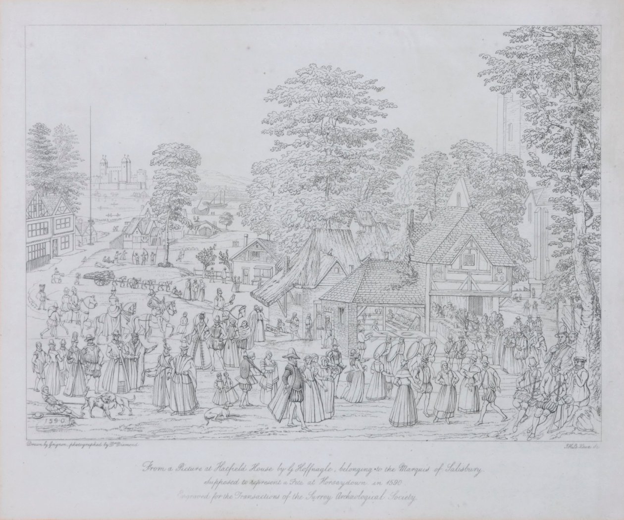 Festyn w Horseydown w ok. 1590 autorstwa Joris Hoefnagel