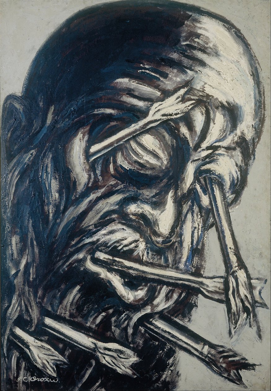 Głowa przebita strzałami, z serii Los teules autorstwa José Clemente Orozco