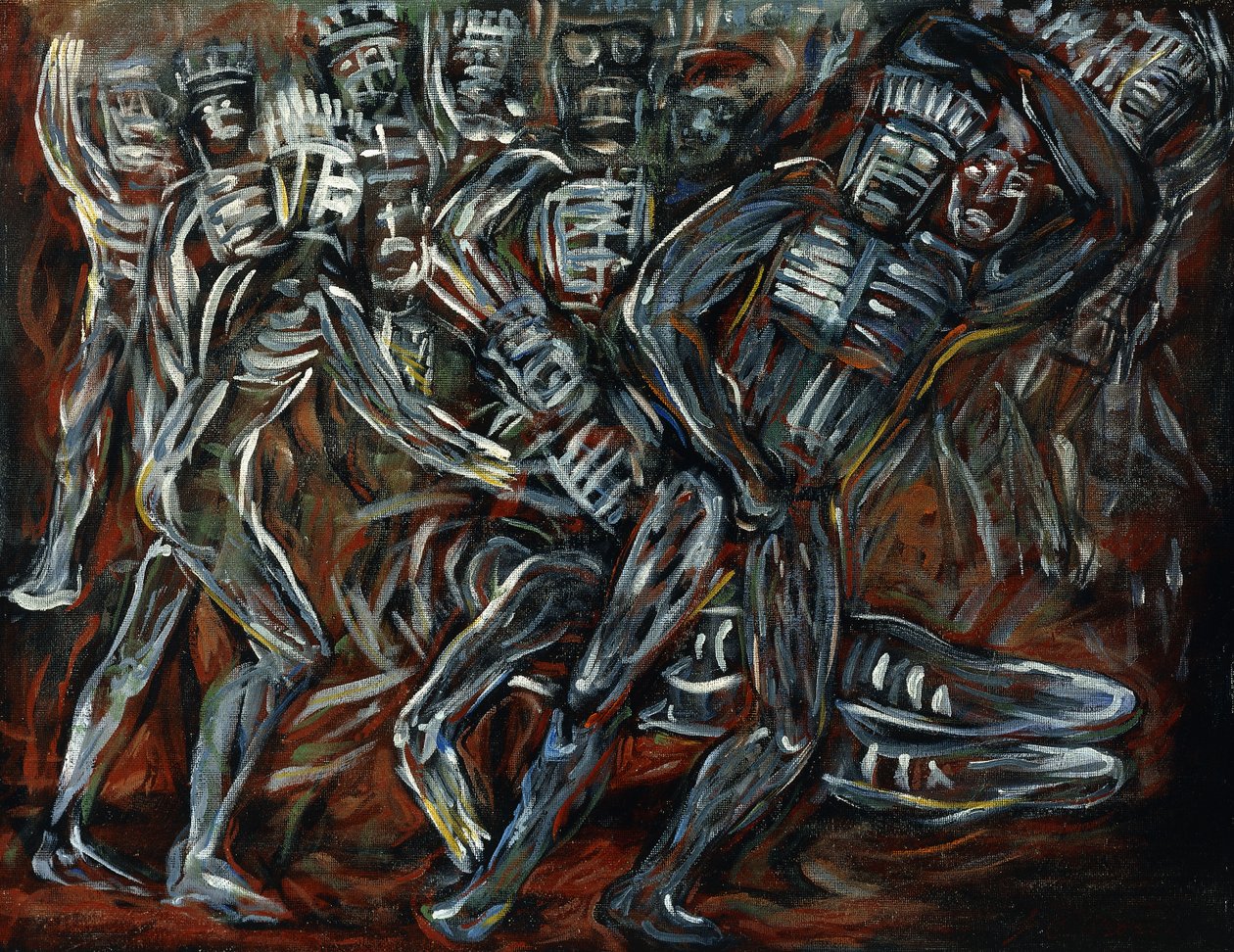 Biali Bogowie; Los Teules autorstwa José Clemente Orozco