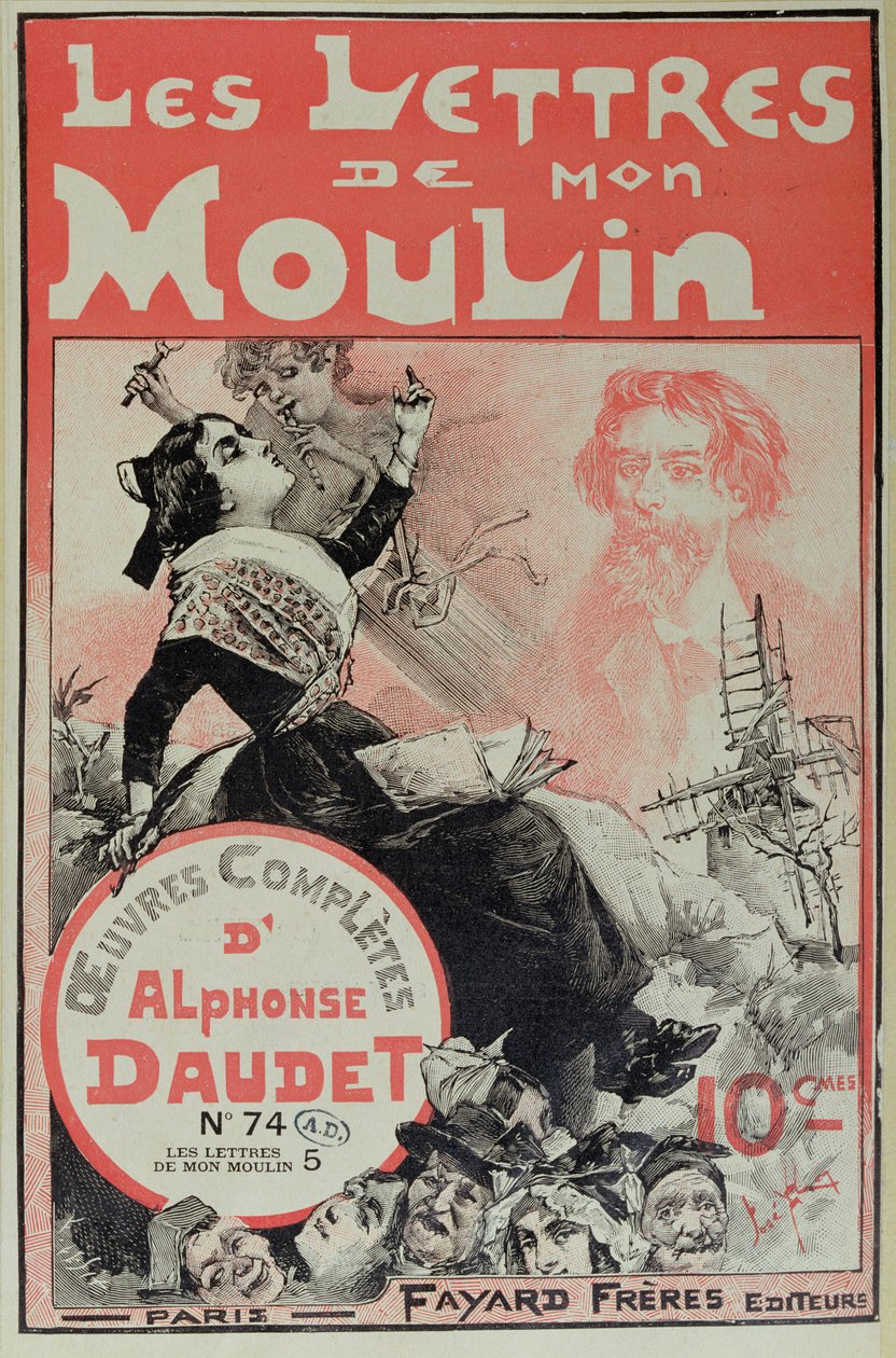 Okładka „Les Lettres de Mon Moulin” Alphonse Daudeta (1840-97) autorstwa Jose Roy