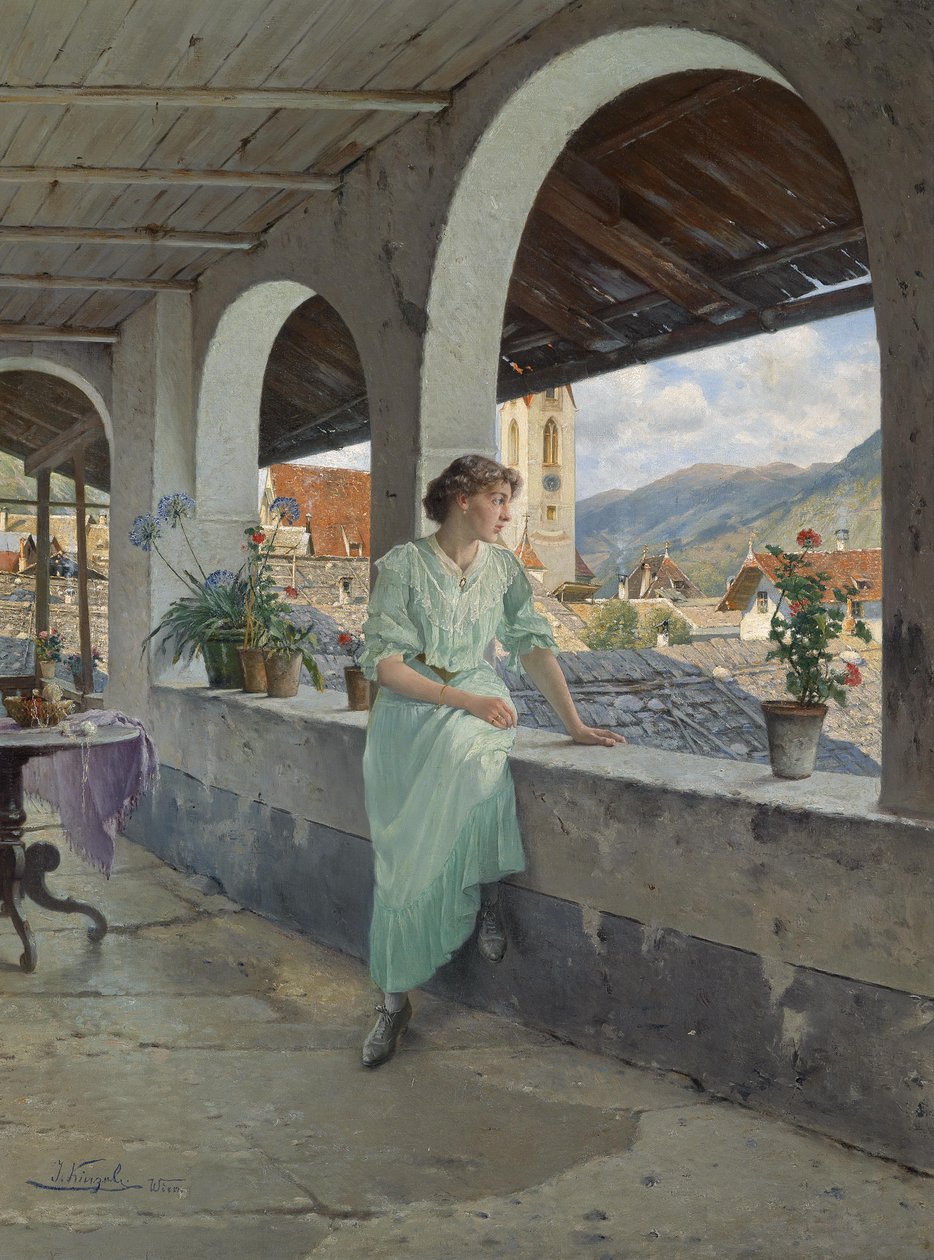 Widok na dachy autorstwa Josef Kinzel