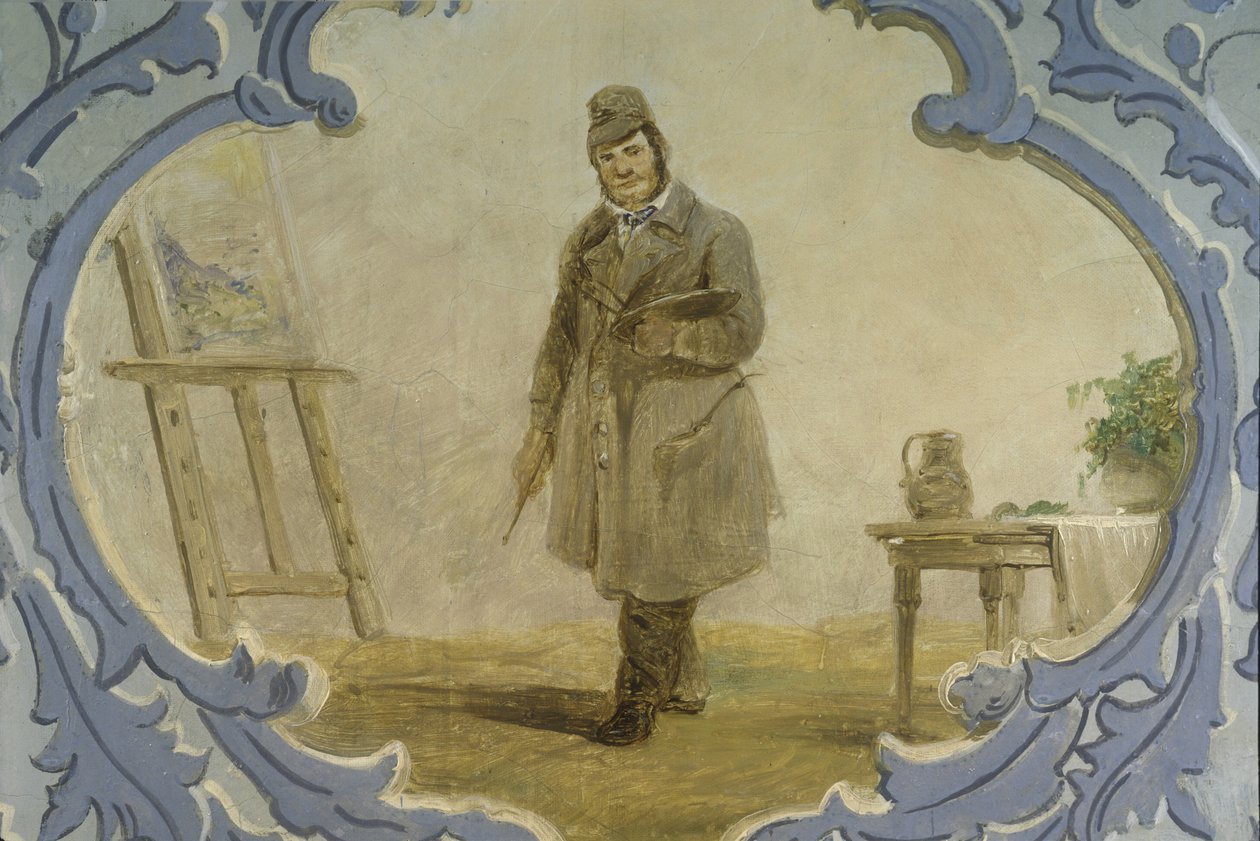 Autoportret, lata 50. XIX wieku (malarstwo ścienne) autorstwa Josef Matj Navrátil