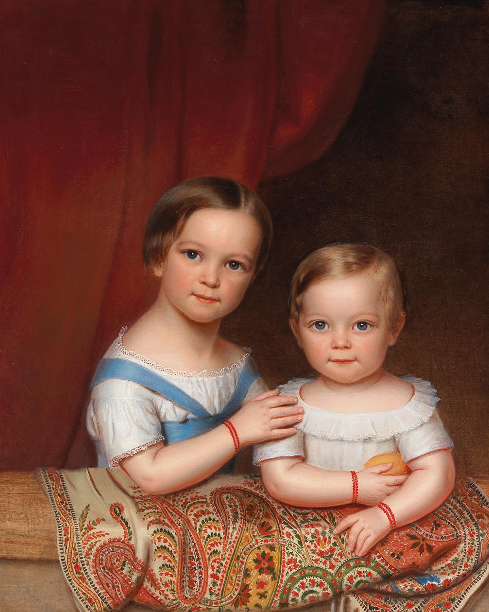 Portret dwojga dzieci rodziny Clemensa Bachofena von Echtnangielski: Portret dwojga dzieci Clemensa Bachofena von Echt Familyn autorstwa Josef Weidner