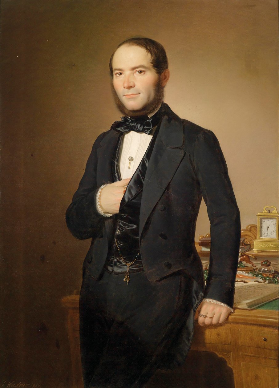Portret dżentelmena przed biurkiem autorstwa Josef Weidner